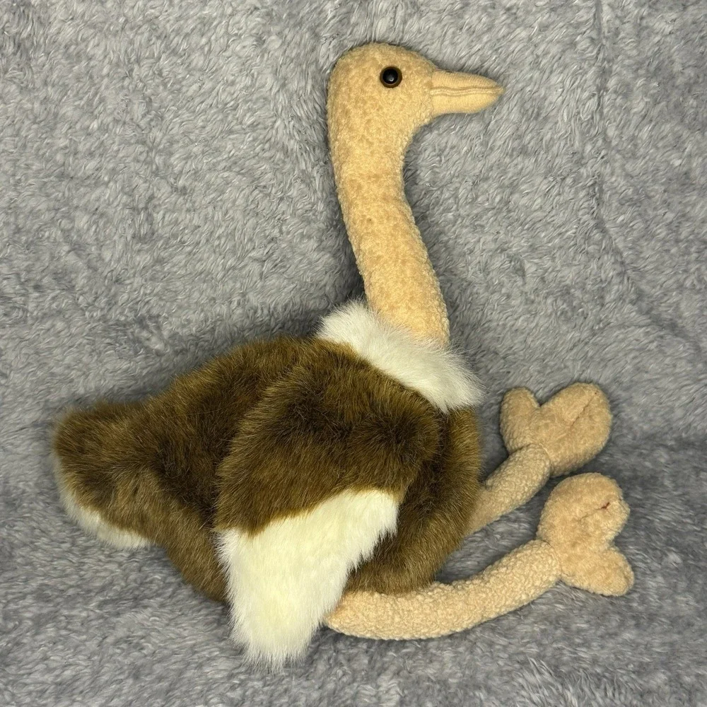 Ty Beanie Buddy Stretch Ostrich Plush Tan Brown White Stuffed Animal 14